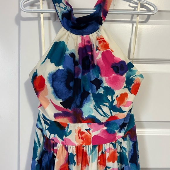 NEW Eliza J Floral Halter Maxi Formal Dress - Picture 2 of 13